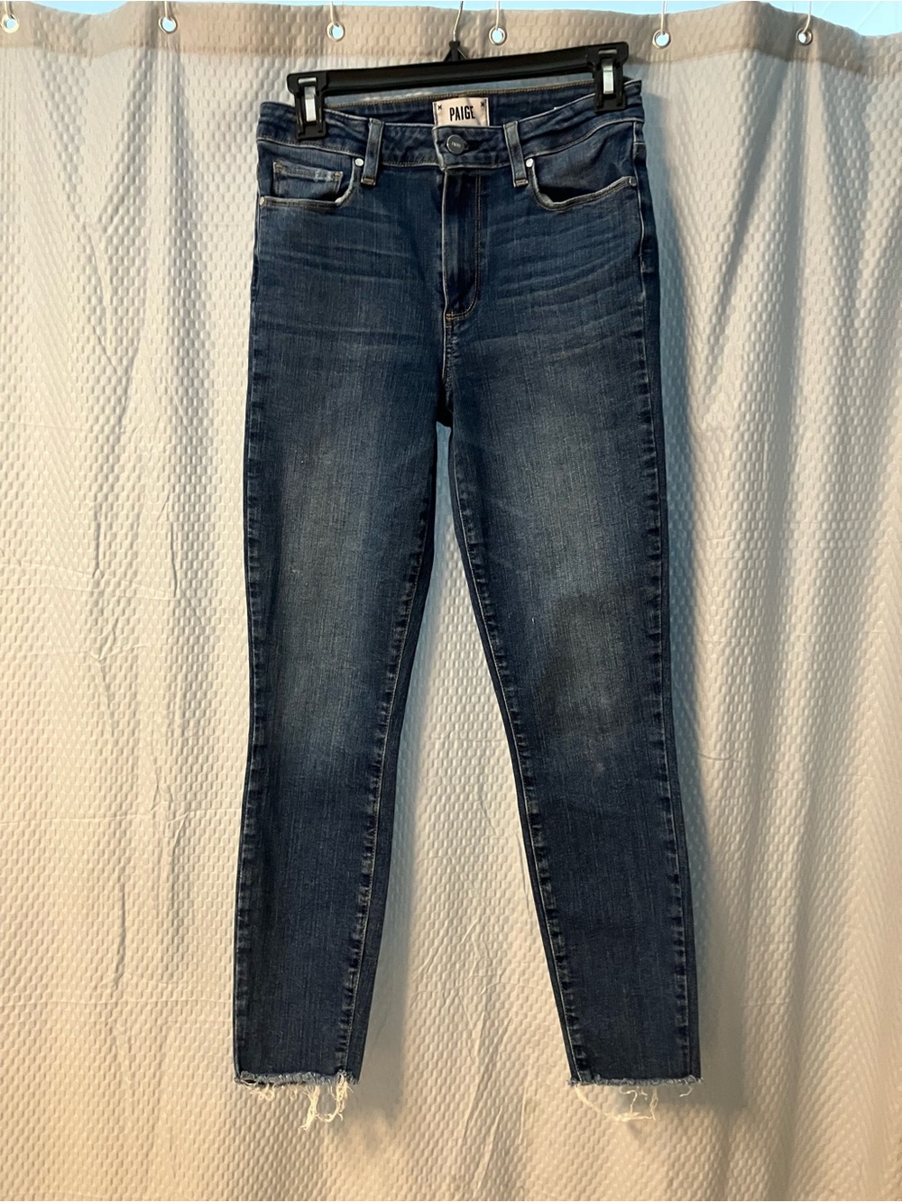 PAIGE Dark Blue High-Rise Skinny Jeans